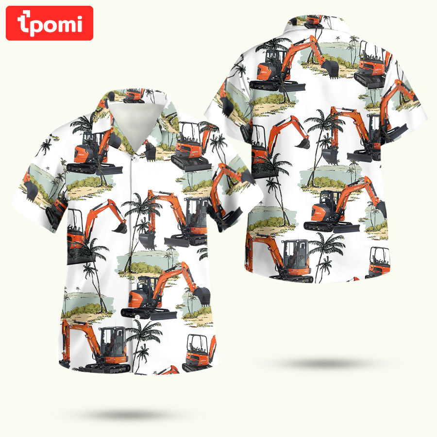 Kubota excavator hawaiian shirt Hawaii Shirt Shorts & Flip Flops