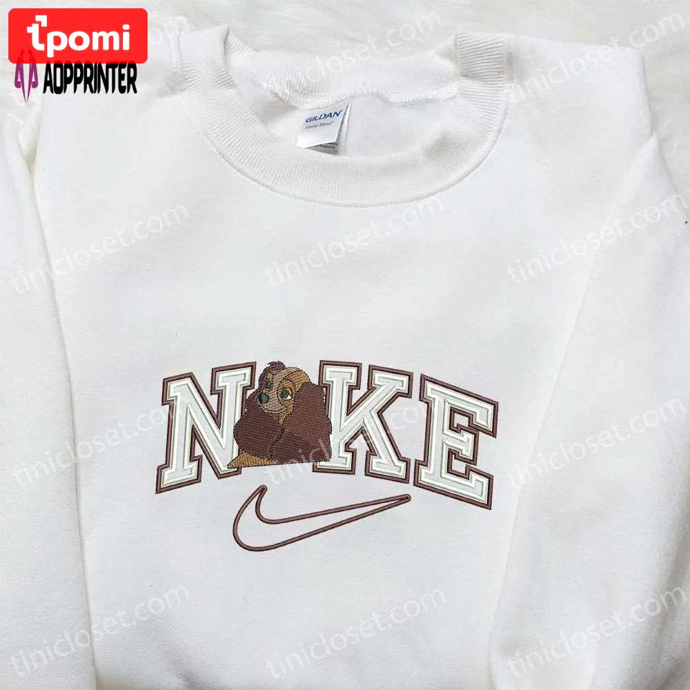 Lady x nike cartoon & disney characters inspired embroidered shirt – trendy stylish & unique Embroidered Shirt