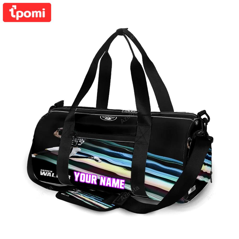 Las vegas raiders darren waller 83 personalized name travel bag gym bag 1530 Travel Bag