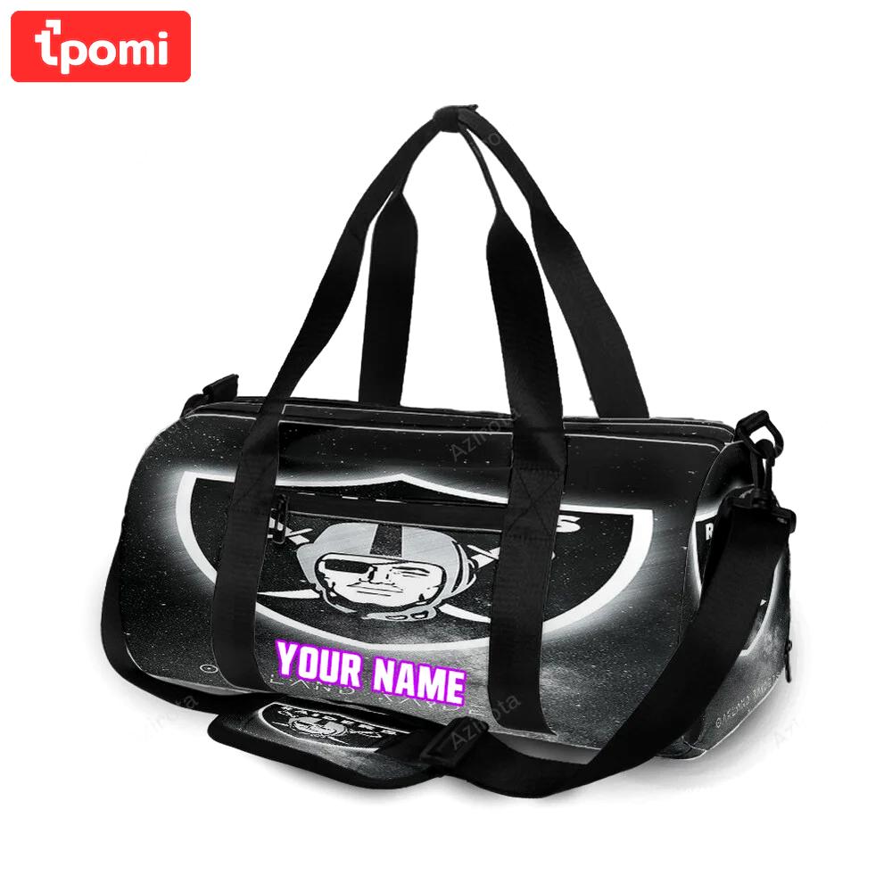 Las vegas raiders galaxy logo art personalized name travel bag gym bag 1512 Travel Bag