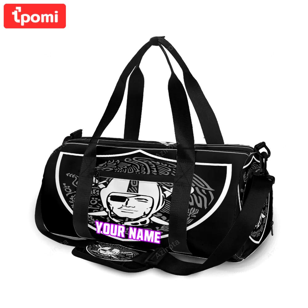 Las vegas raiders logo art2 personalized name travel bag gym bag 1487 Travel Bag