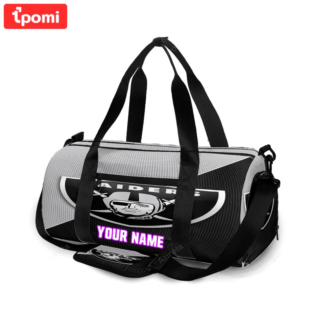 Las vegas raiders logo art9 personalized name travel bag gym bag 95 Travel Bag