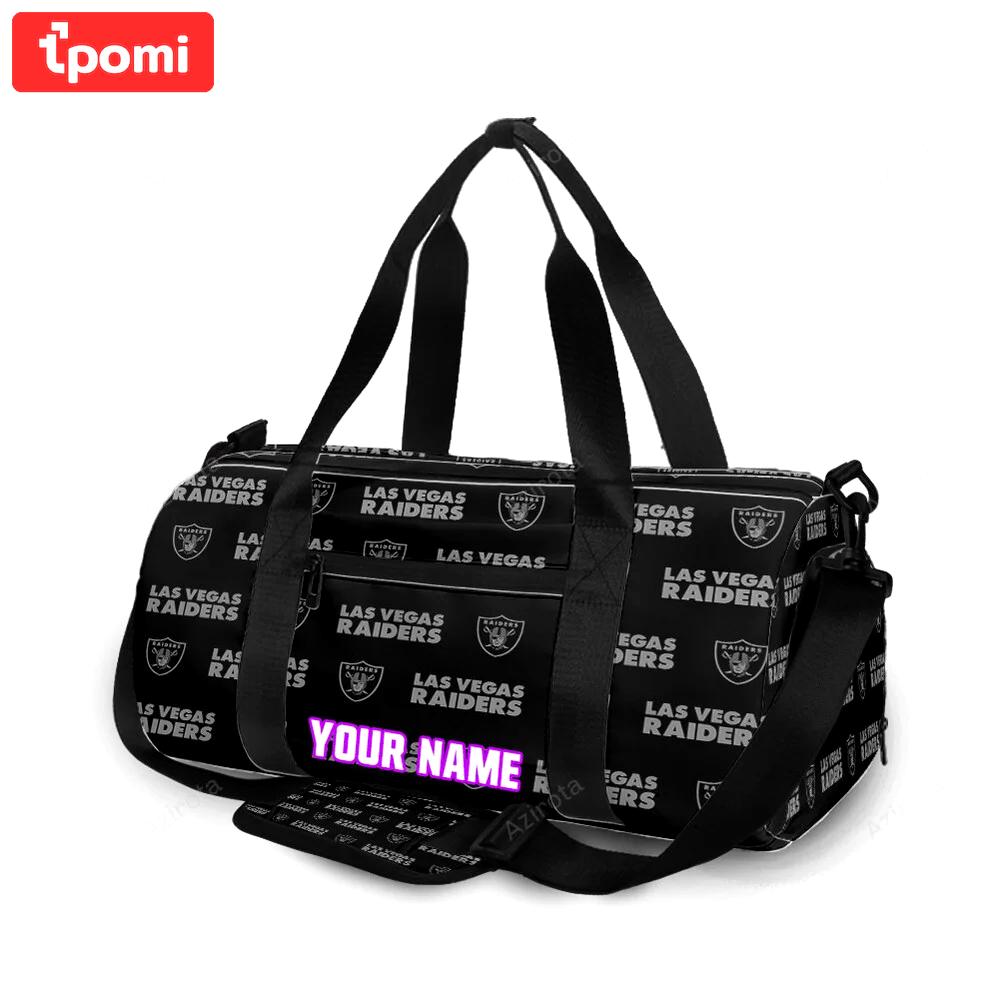 Las vegas raiders logo pattern13 personalized name travel bag gym bag 424 Travel Bag
