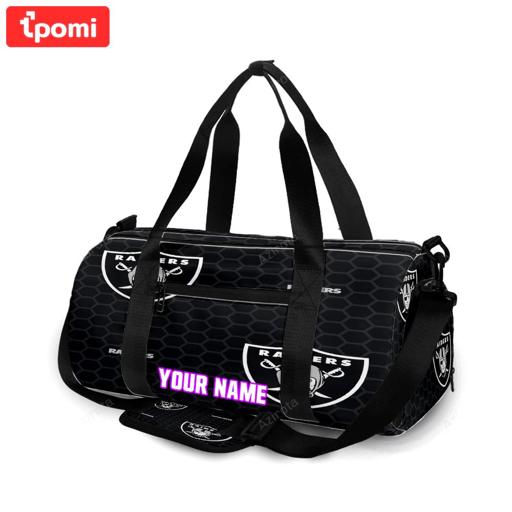 Las vegas raiders logo pattern3 personalized name travel bag gym bag 342 Travel Bag