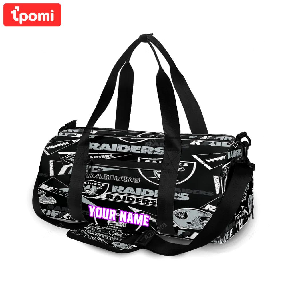 Las vegas raiders logo pattern5 personalized name travel bag gym bag 2094 Travel Bag