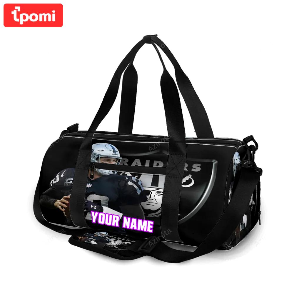 Las vegas raiders tom brady 12 personalized name travel bag gym bag 638 Travel Bag