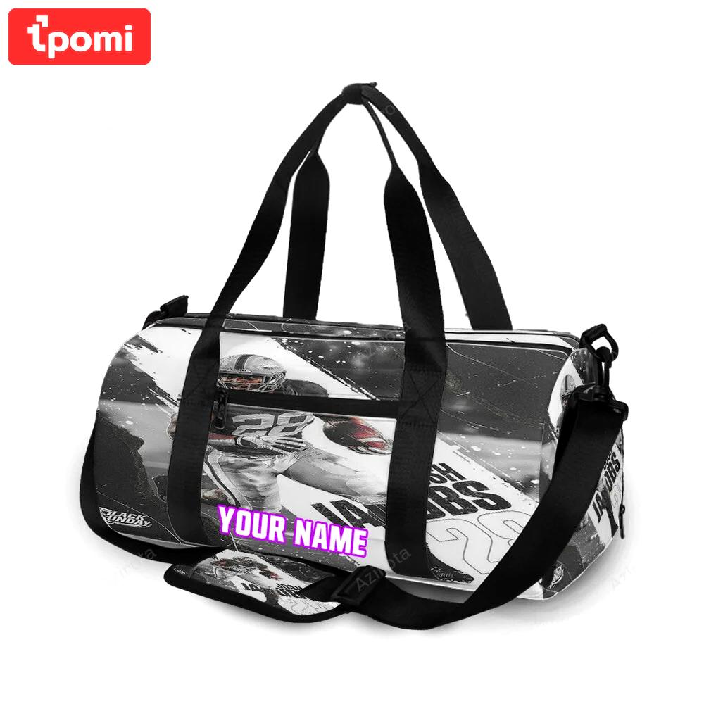 Las vegas raiders tom brady 12 v3 personalized name travel bag gym bag 1821 Travel Bag