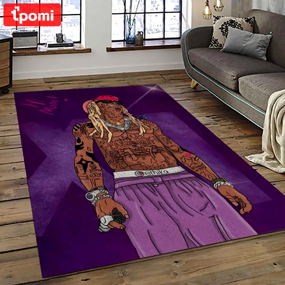 Lil wayne rapper hiphop music rap carpet area rug home decor gift for fans gift for friends lil19 Rectangle Rug