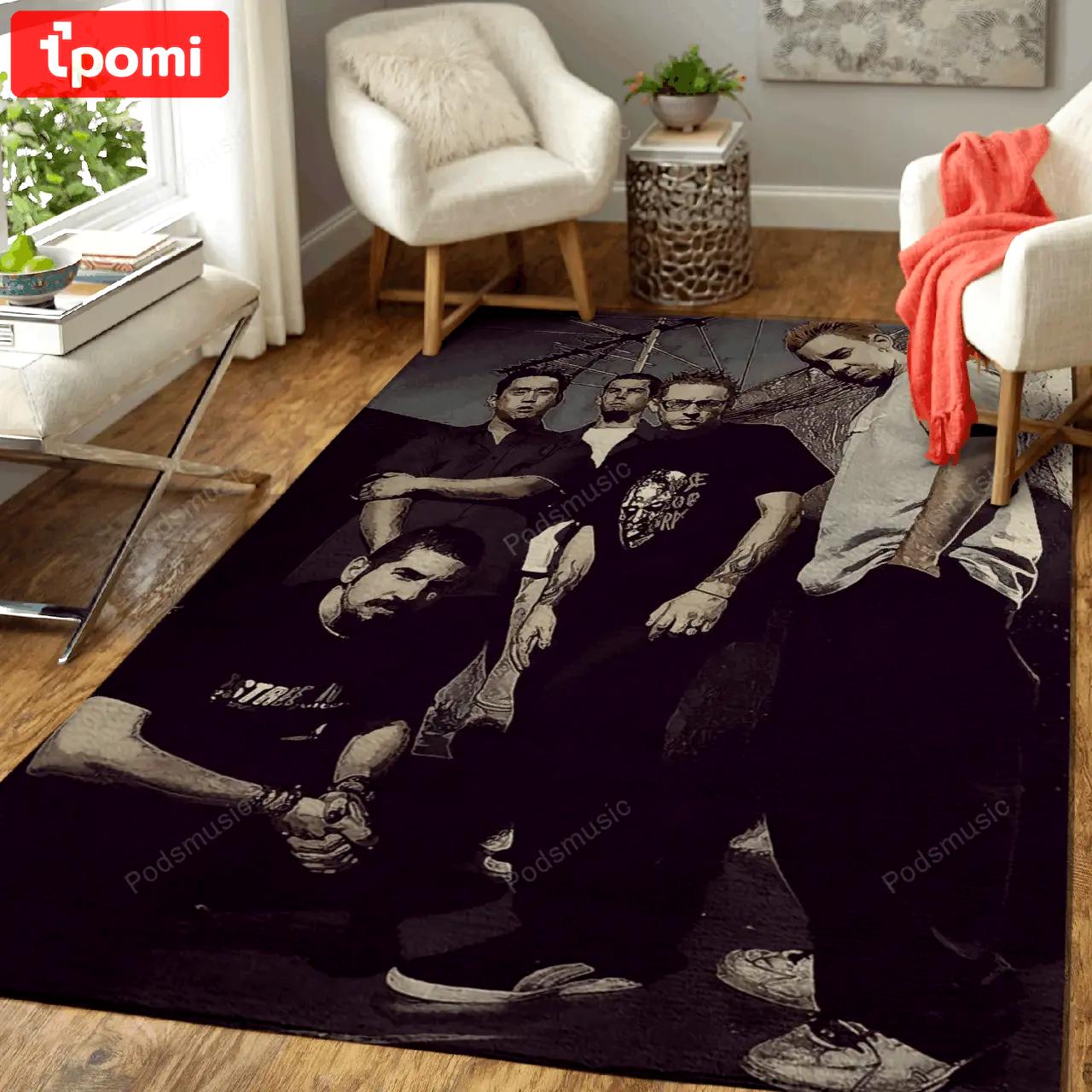 Linkinpark 5 music art for fans area rug living room carpet rug regtangle carpet floor decor home decor Rectangle Rug