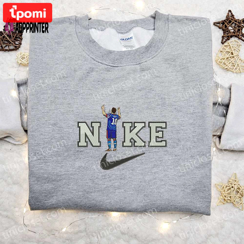 Lionel messi x nike embroidered shirt & hoodie: sporty celebrity fashion Embroidered Shirt
