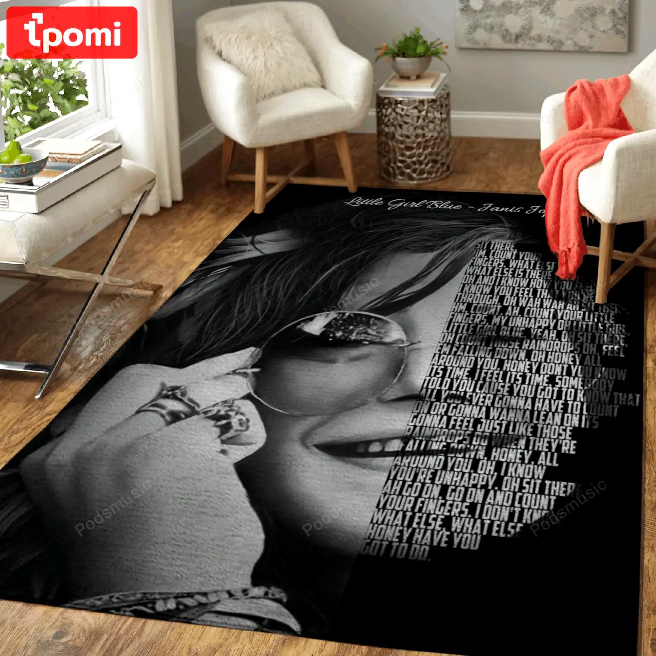 Little girl blue music legend art for fans area rug living room carpet rug regtangle carpet floor decor home decor Rectangle Rug