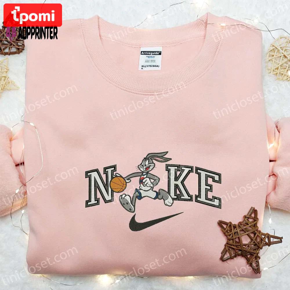Looney tunes bugs bunny basketball x nike shirt – cartoon embroidered nike inspired Embroidered Shirt