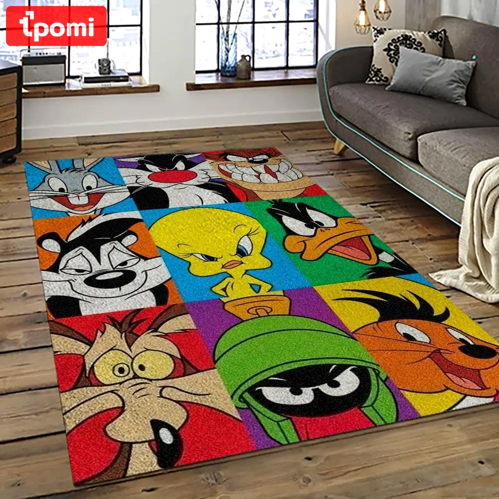 Looney tunes characters cartoon movie carpet rectangle area rug for living room bedroom decor lt03 Rectangle Rug