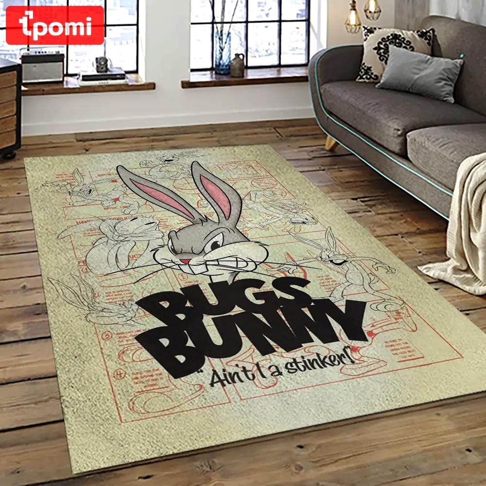 Looney tunes characters cartoon movie carpet rectangle area rug for living room bedroom decor lt46 Rectangle Rug