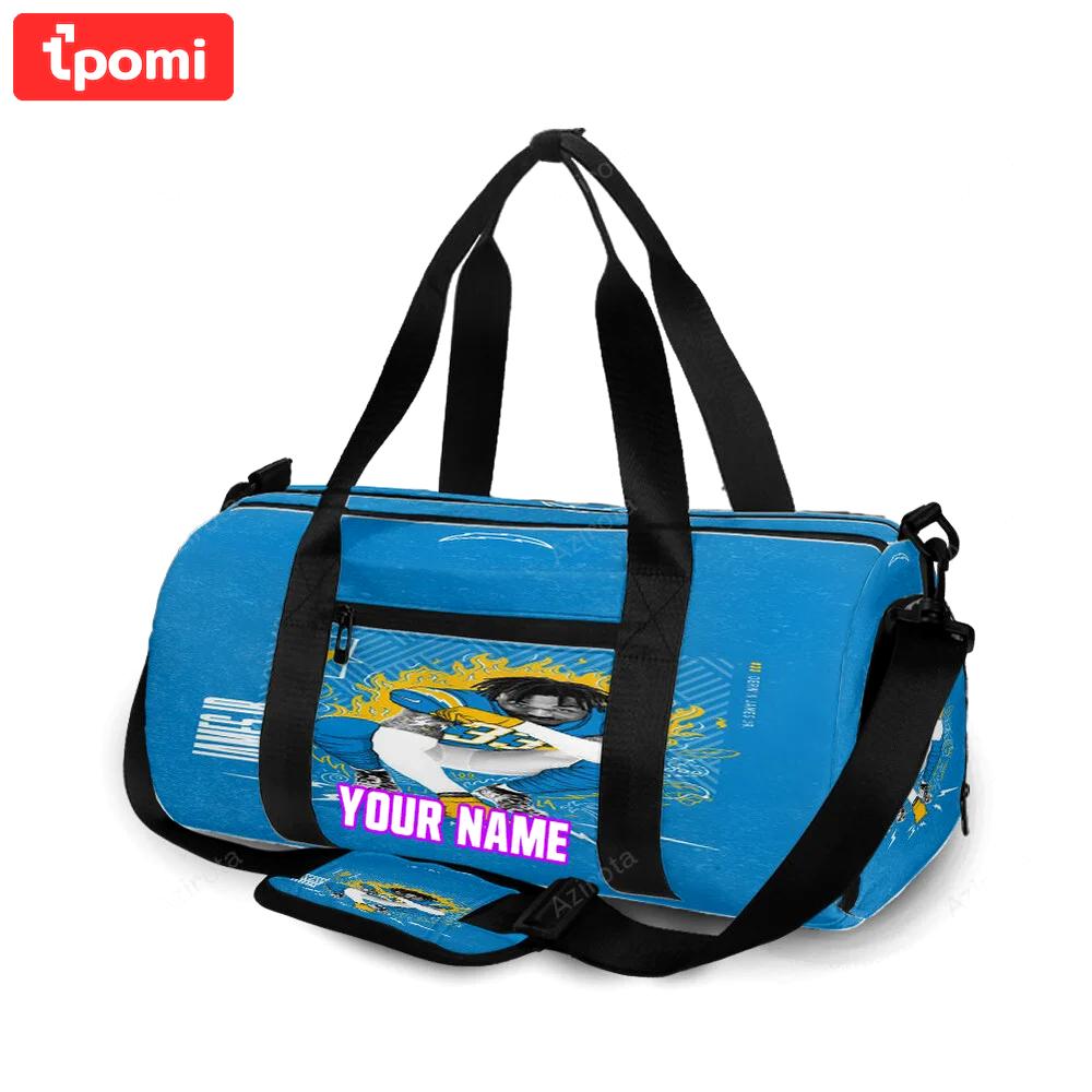 Los angeles chargers bronny james1 personalized name travel bag gym bag 1054 Travel Bag