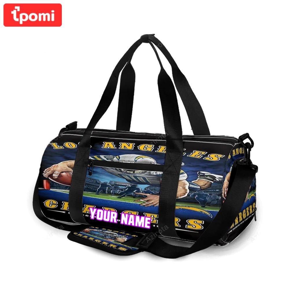 Los angeles chargers mascot v33 personalized name travel bag gym bag 828 Travel Bag