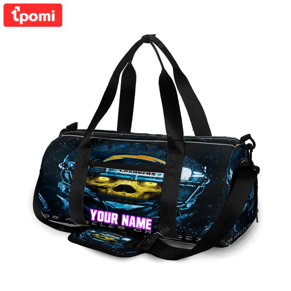 Los angeles chargers skull v31 personalized name travel bag gym bag 932 Travel Bag