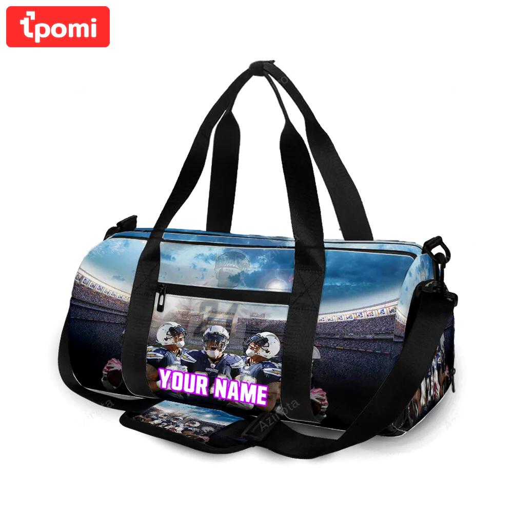 Los angeles chargers team v17 personalized name travel bag gym bag 1489 Travel Bag