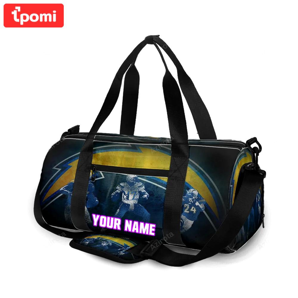 Los angeles chargers team v18 personalized name travel bag gym bag 1174 Travel Bag