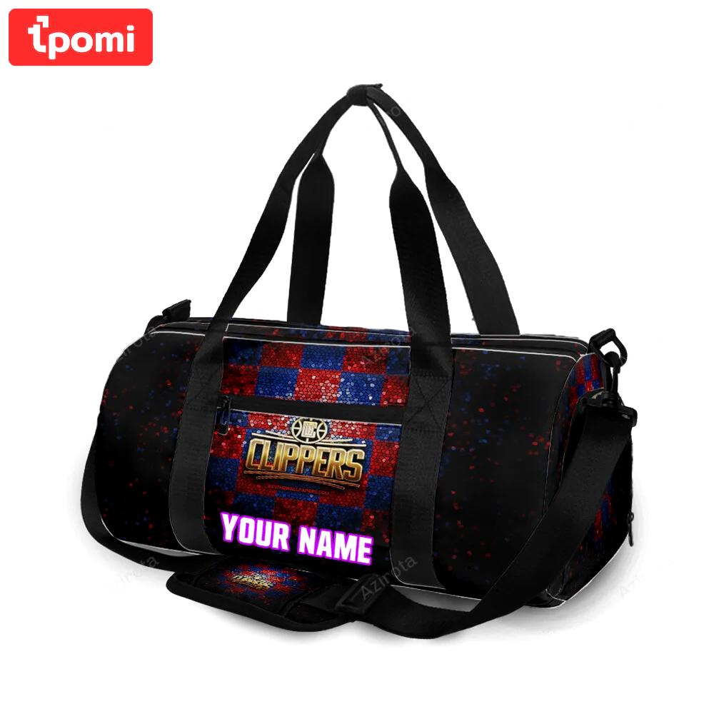 Los angeles clippers glitter personalized name travel bag gym bag 1258 Travel Bag