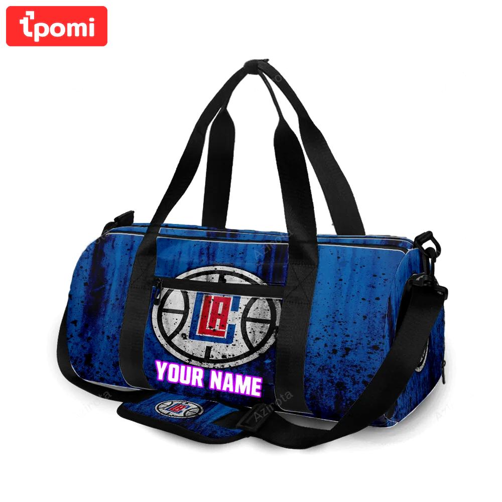 Los angeles clippers grunge personalized name travel bag gym bag 880 Travel Bag