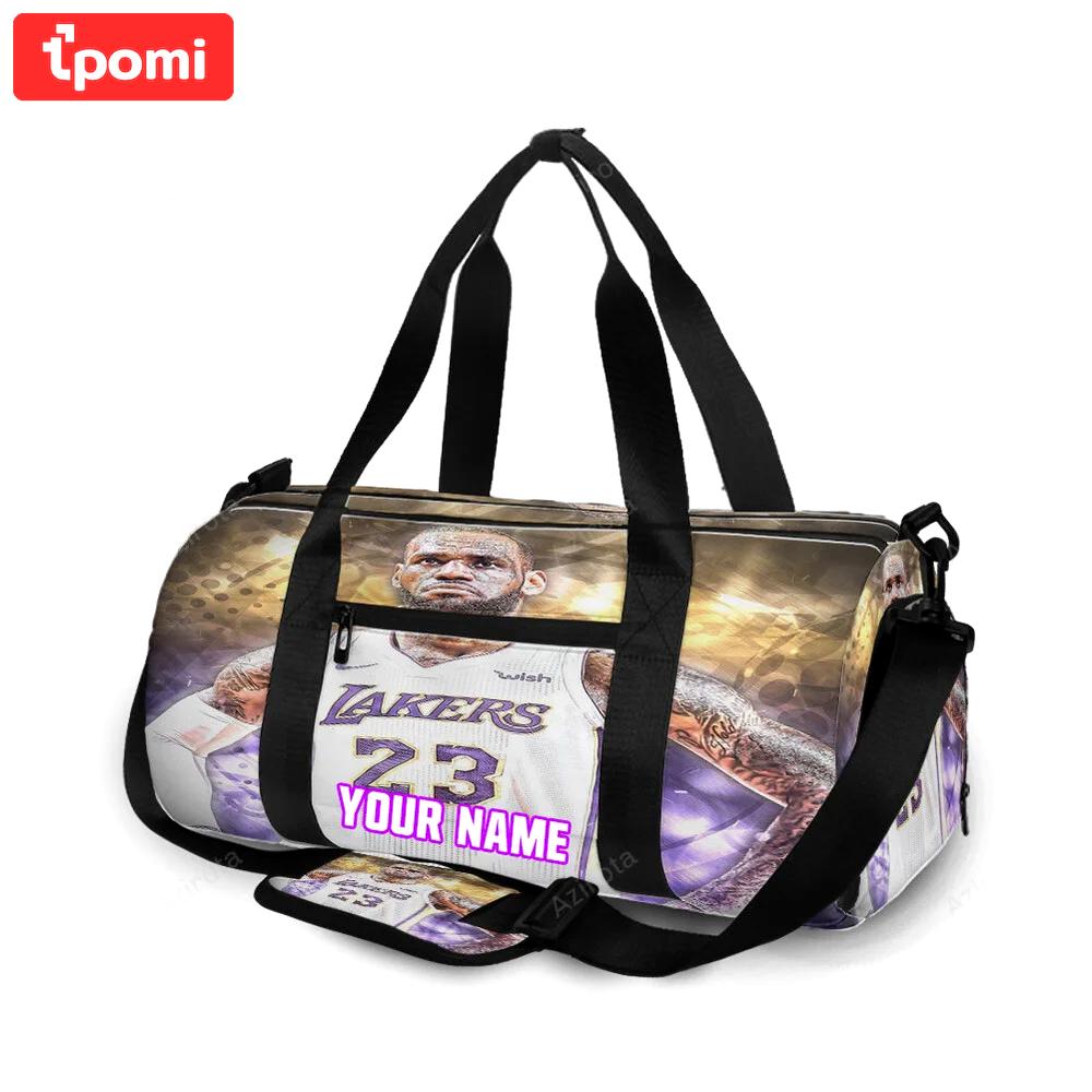 Los angeles lakers 23 lebron james v51 personalized name travel bag gym bag 1292 Travel Bag