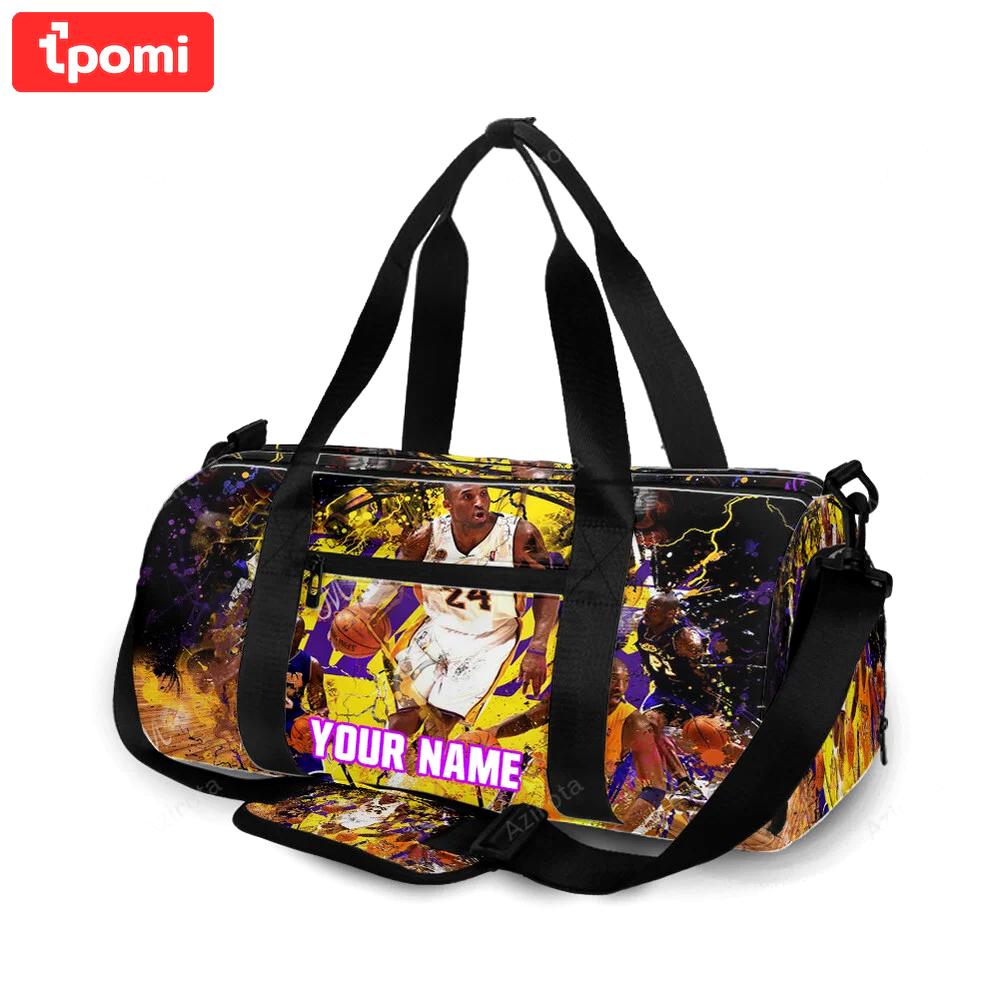 Los angeles lakers 24 kobe bryant v23 personalized name travel bag gym bag 1246 Travel Bag