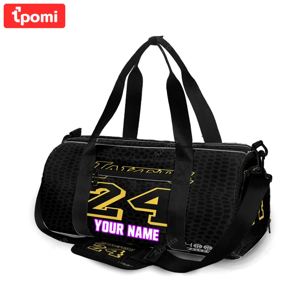 Los angeles lakers 24 kobe bryant v47 personalized name travel bag gym bag 1459 Travel Bag