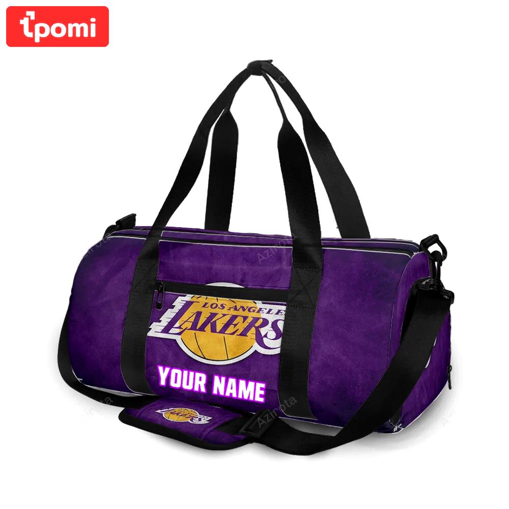 Los angeles lakers emblem v52 personalized name travel bag gym bag 1945 Travel Bag