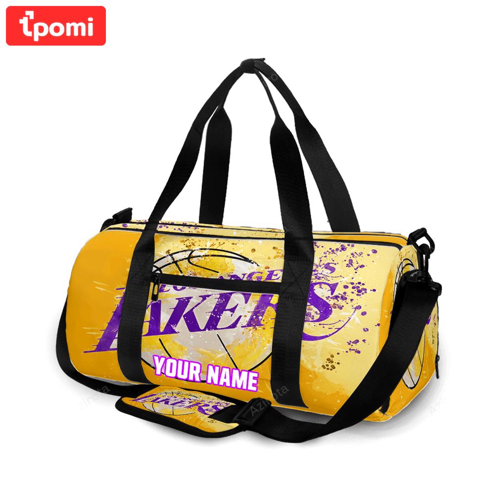 Los angeles lakers painting v1 personalized name travel bag gym bag 1811 Travel Bag