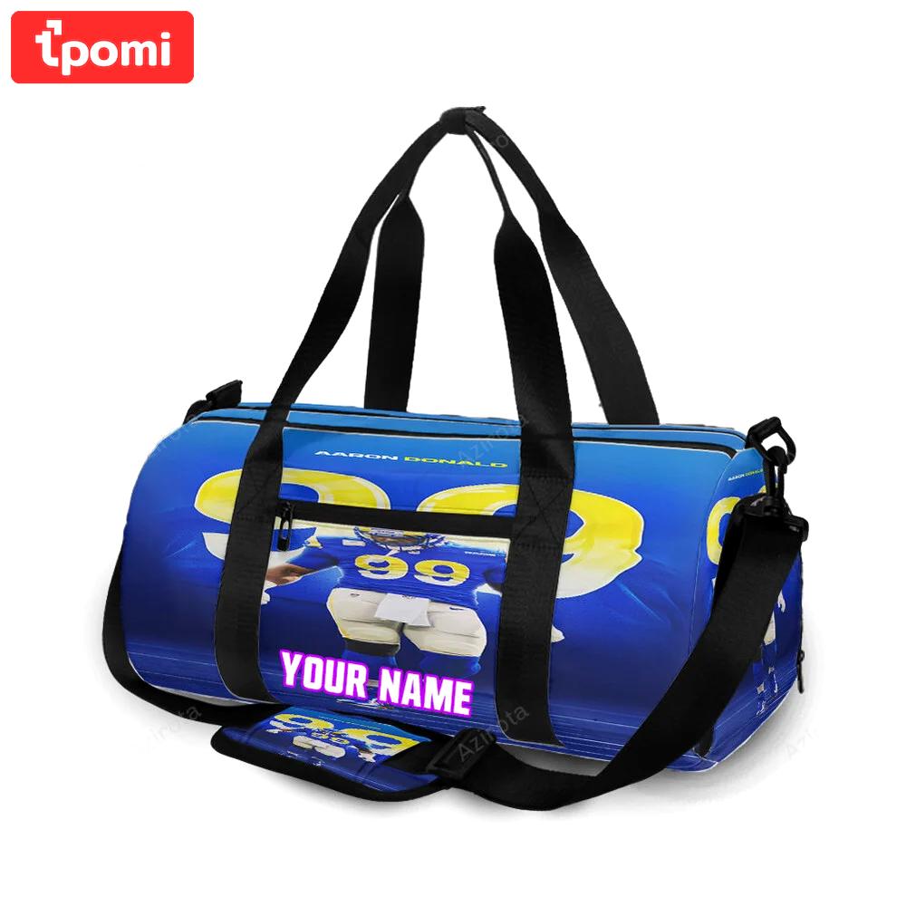 Los angeles rams aaron donald3 personalized name travel bag gym bag 1210 Travel Bag