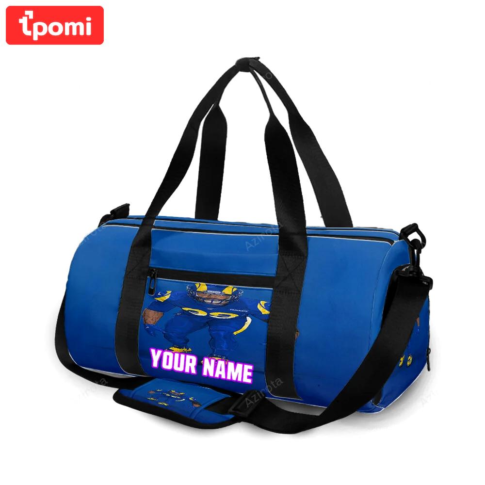 Los angeles rams aaron donald7 personalized name travel bag gym bag 887 Travel Bag