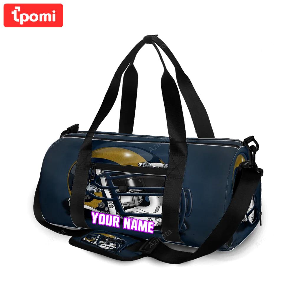 Los angeles rams helmet navy personalized name travel bag gym bag 234 Travel Bag