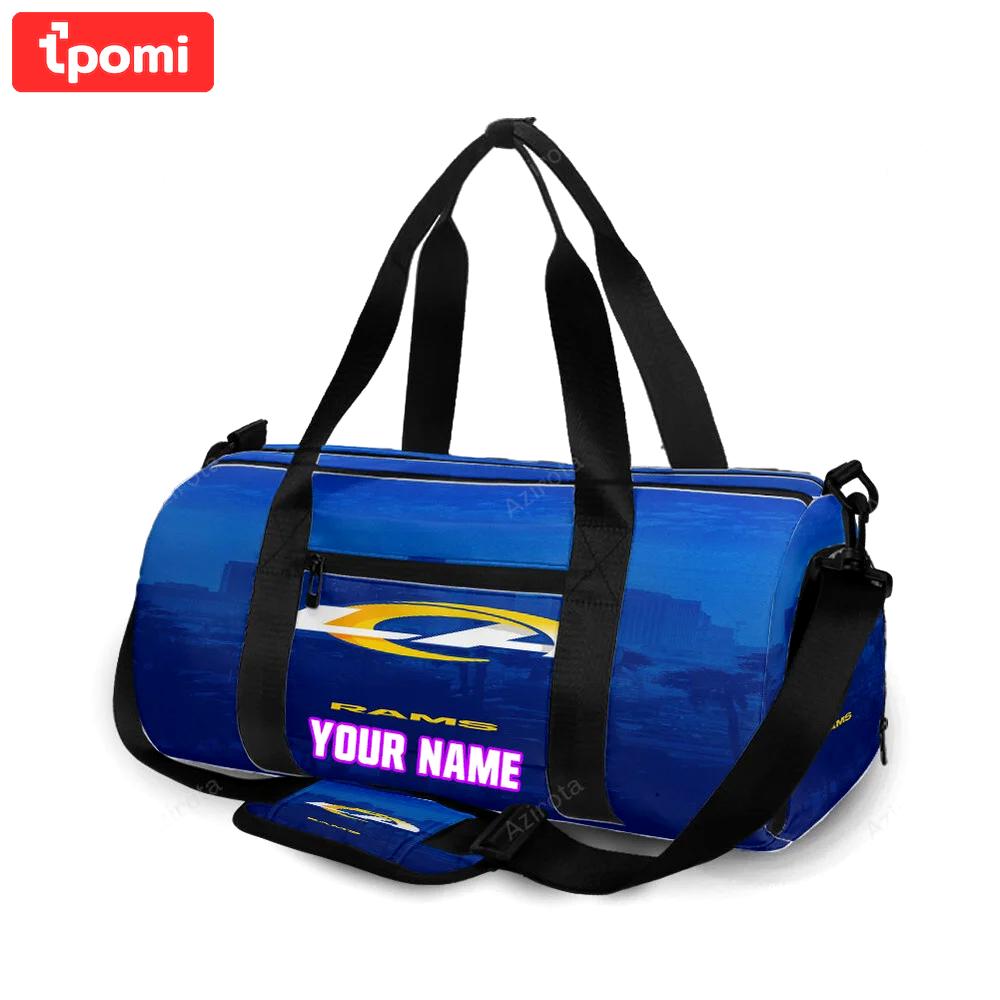 Los angeles rams la city blue personalized name travel bag gym bag 1007 Travel Bag