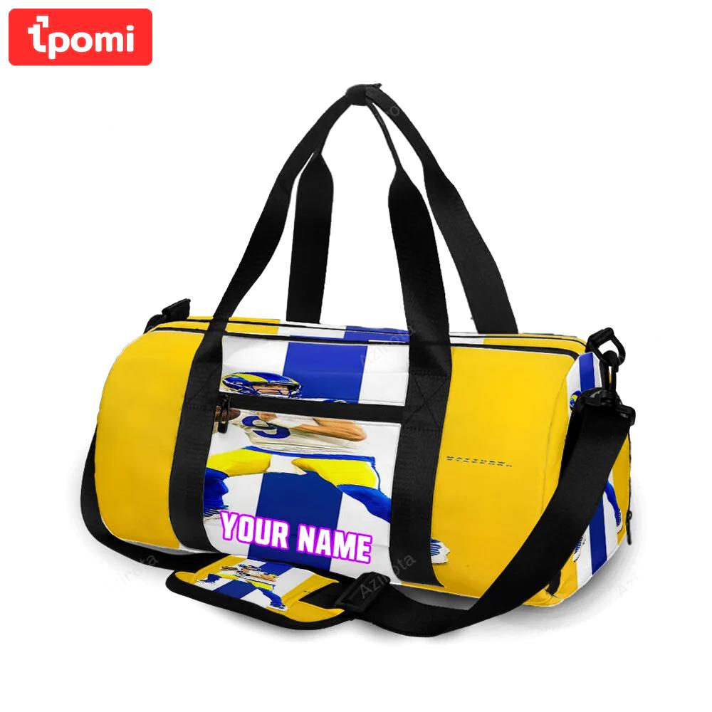 Los angeles rams matthew stafford1 personalized name travel bag gym bag 2099 Travel Bag