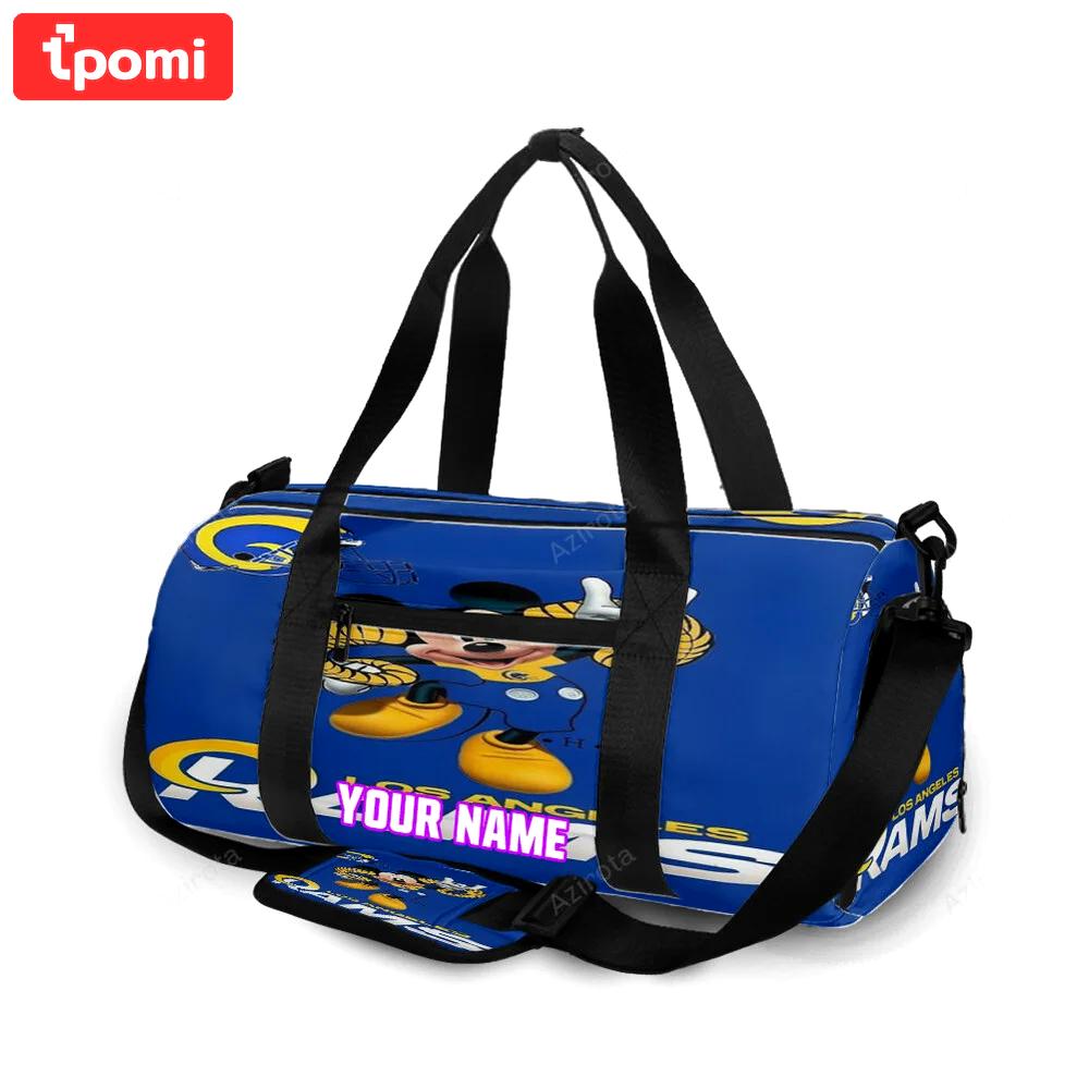 Los angeles rams mickey1 personalized name travel bag gym bag 461 Travel Bag