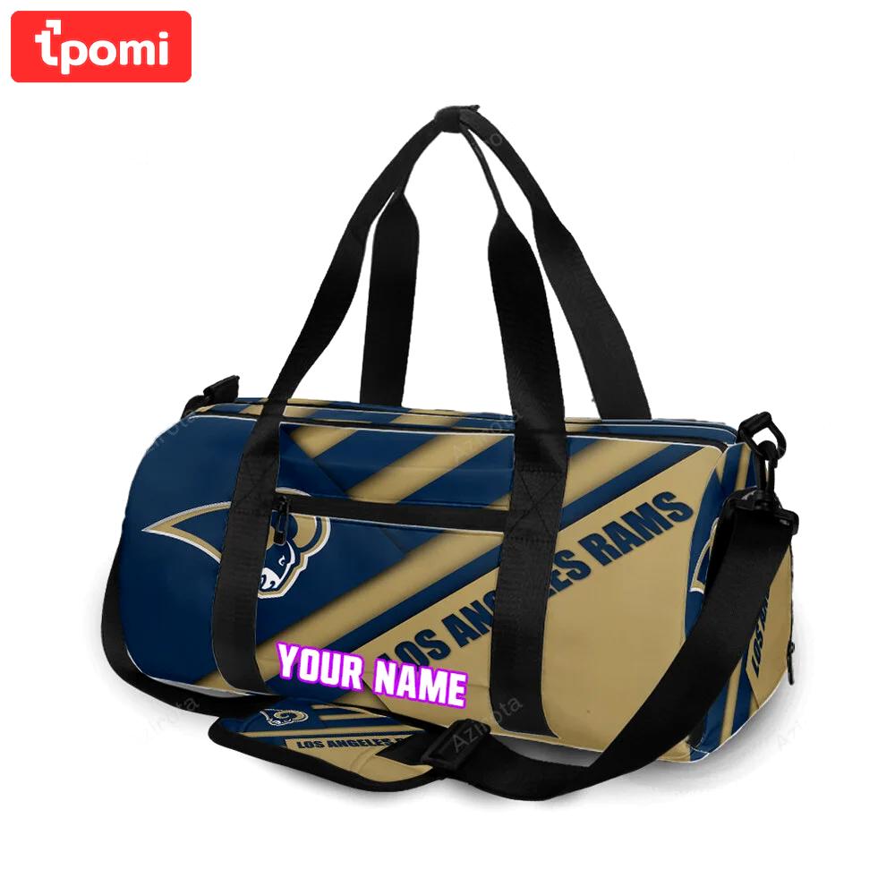 Los angeles rams name yellow navy personalized name travel bag gym bag 1470 Travel Bag