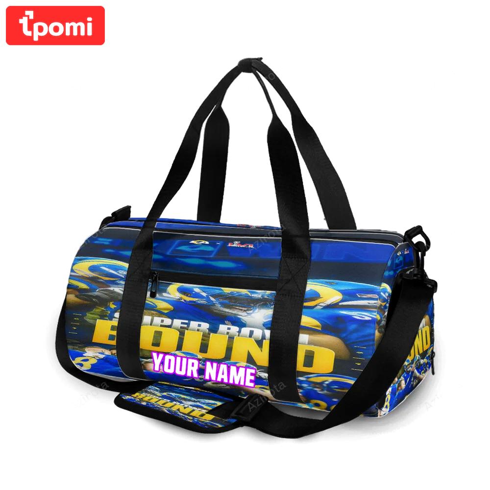 Los angeles rams super bowl bound personalized name travel bag gym bag 1480 Travel Bag