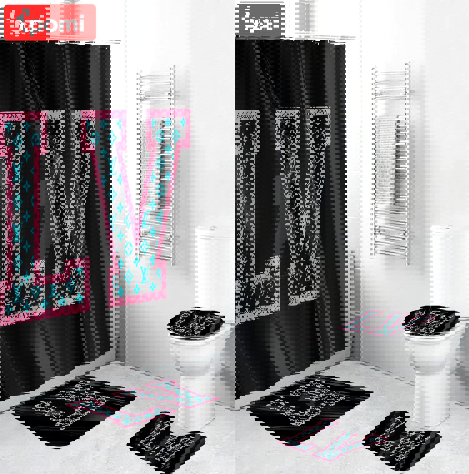 Louis vuitton bathroom set luxury fashion brand hypebeast home decor bath mat Bathroom Set