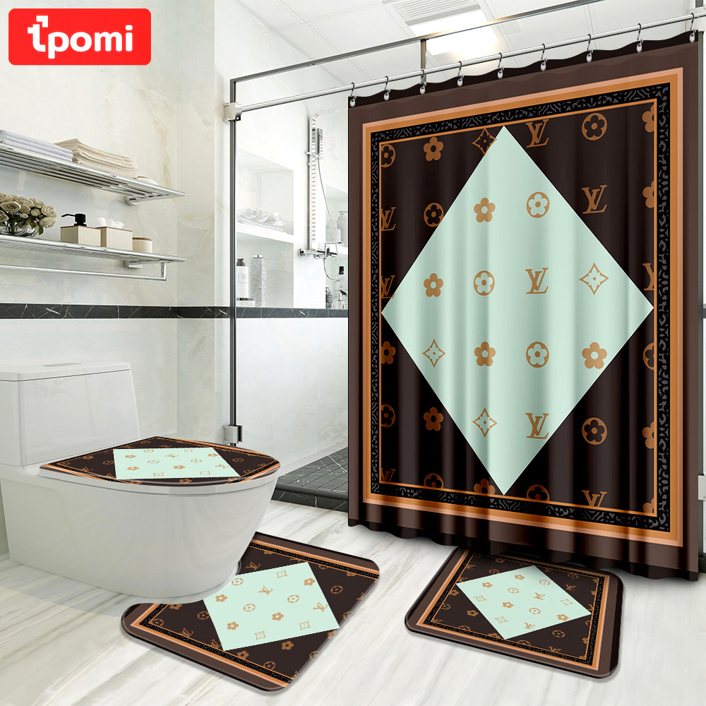 Louis vuitton brown hypebeast bath mat home decor luxury fashion brand bathroom sets Bathroom Set