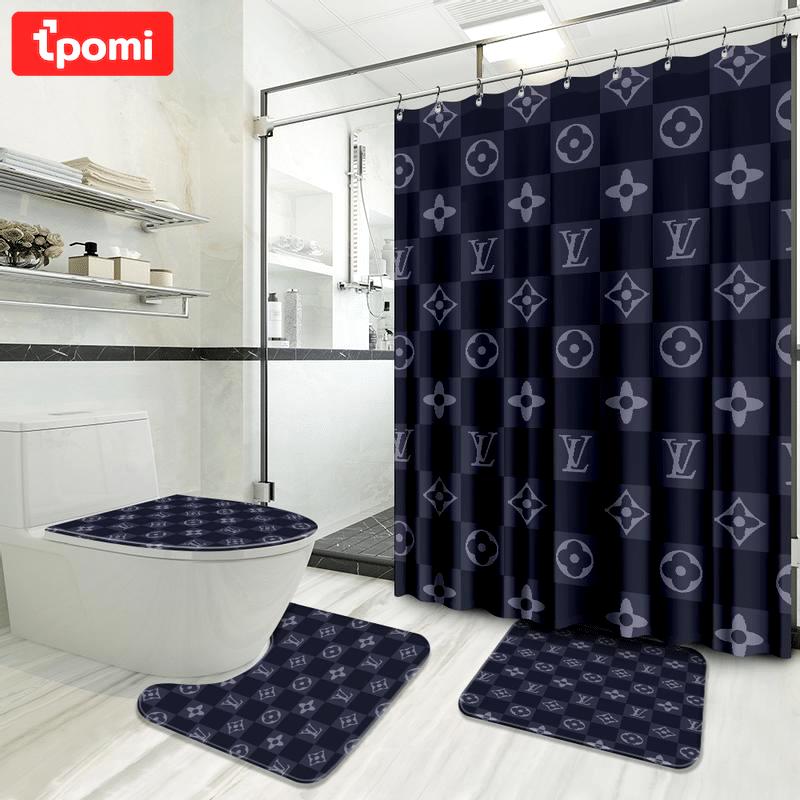 Louis vuitton caro blue bath mat home decor hypebeast luxury fashion brand bathroom sets Bathroom Set