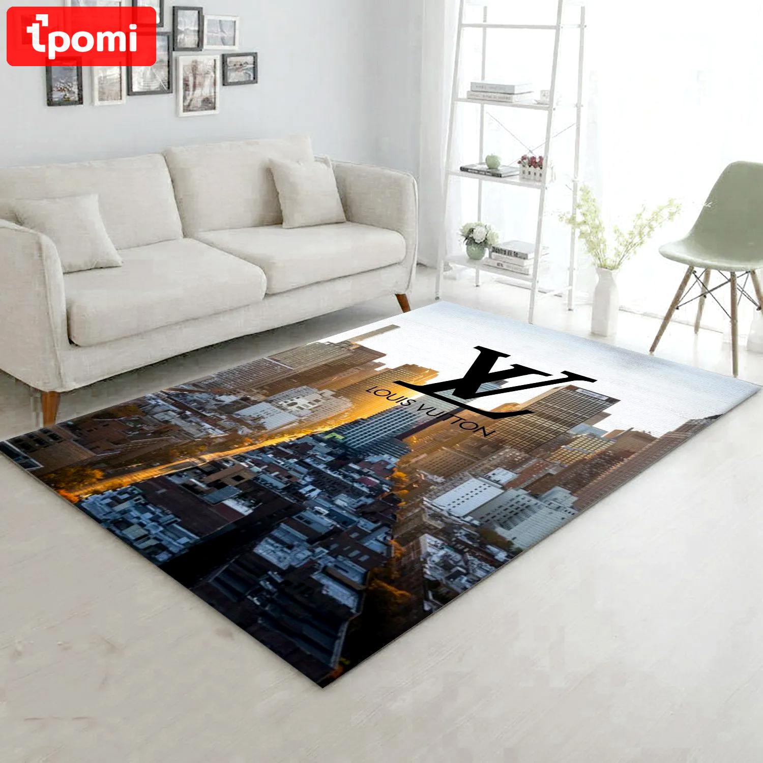 Louis vuitton cityscape s logo type 419. Upgrade Your Living Room with Luxury Home Decor: Area Carpets, Floor Decor, Door Mats, and Hot Gift Items with style a High-End Fashion Brand Rectangle Rug