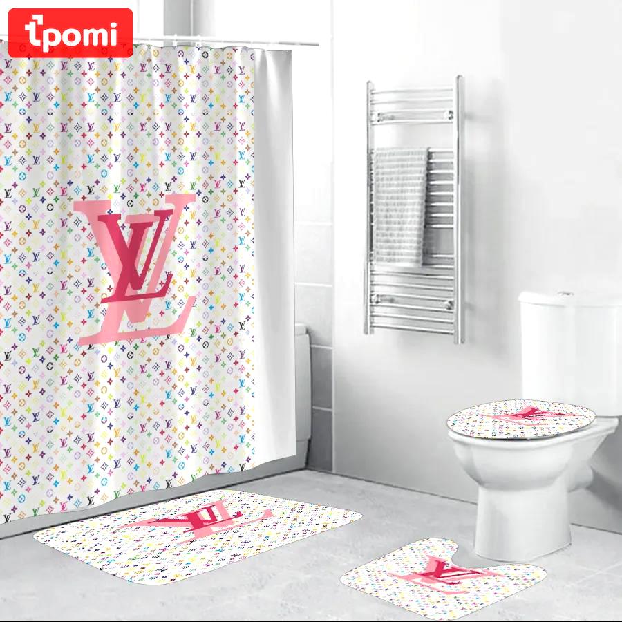 Louis vuitton colorful bath mat hypebeast bathroom sets luxury fashion brand home decor Bathroom Set