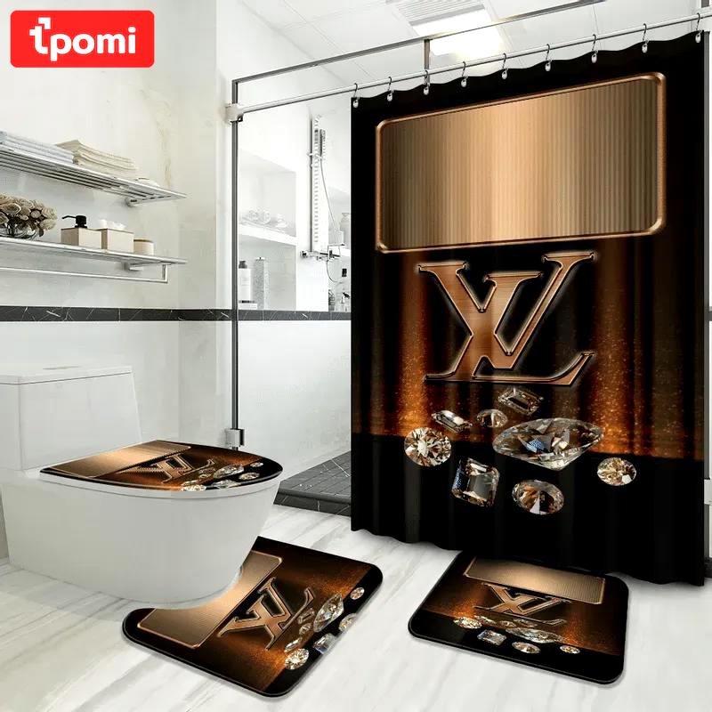 Louis vuitton diamond fashion logo limited luxury brand bathroom set home decor Bathroom Set
