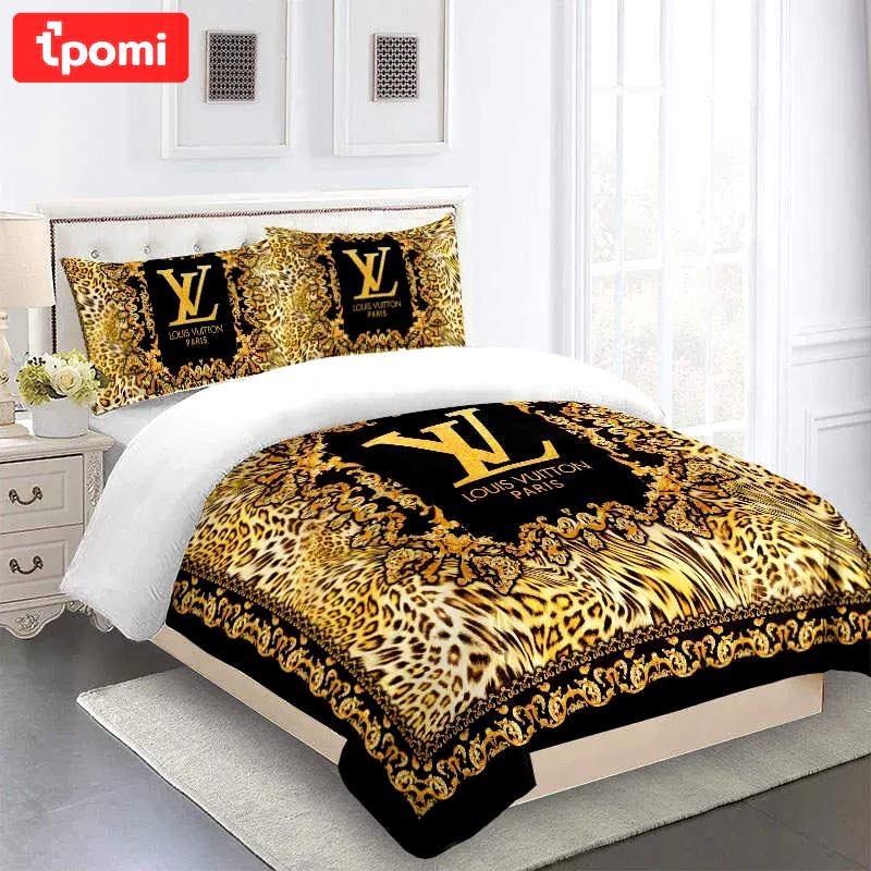 Louis vuitton fashion logo limited luxury brand bedding sets, bedroom decor , thanksgiving decorations for home 09 best luxury bed sets gift thankgivings and christmas Bedding Sets