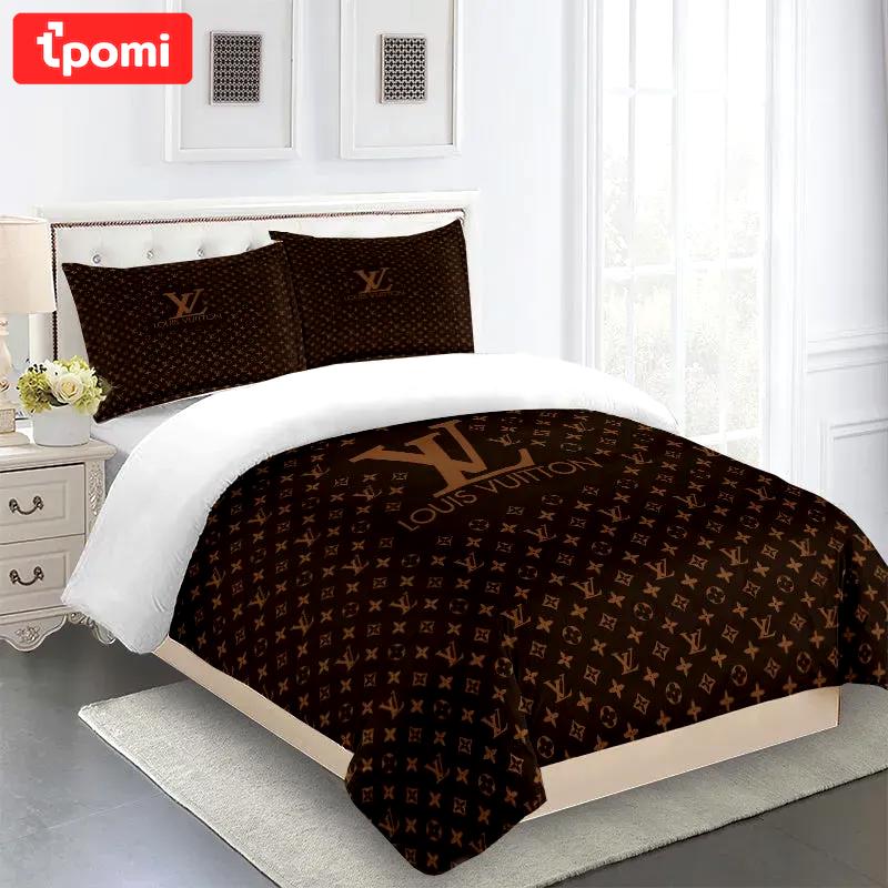 Louis vuitton fashion logo limited luxury brand bedding sets, bedroom decor , thanksgiving decorations for home 11 best luxury bed sets gift thankgivings and christmas Bedding Sets