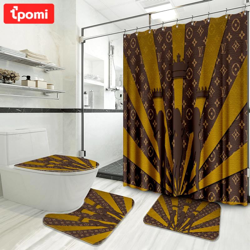 Louis vuitton hot fashion logo luxury brand bathroom set home decor Bathroom Set