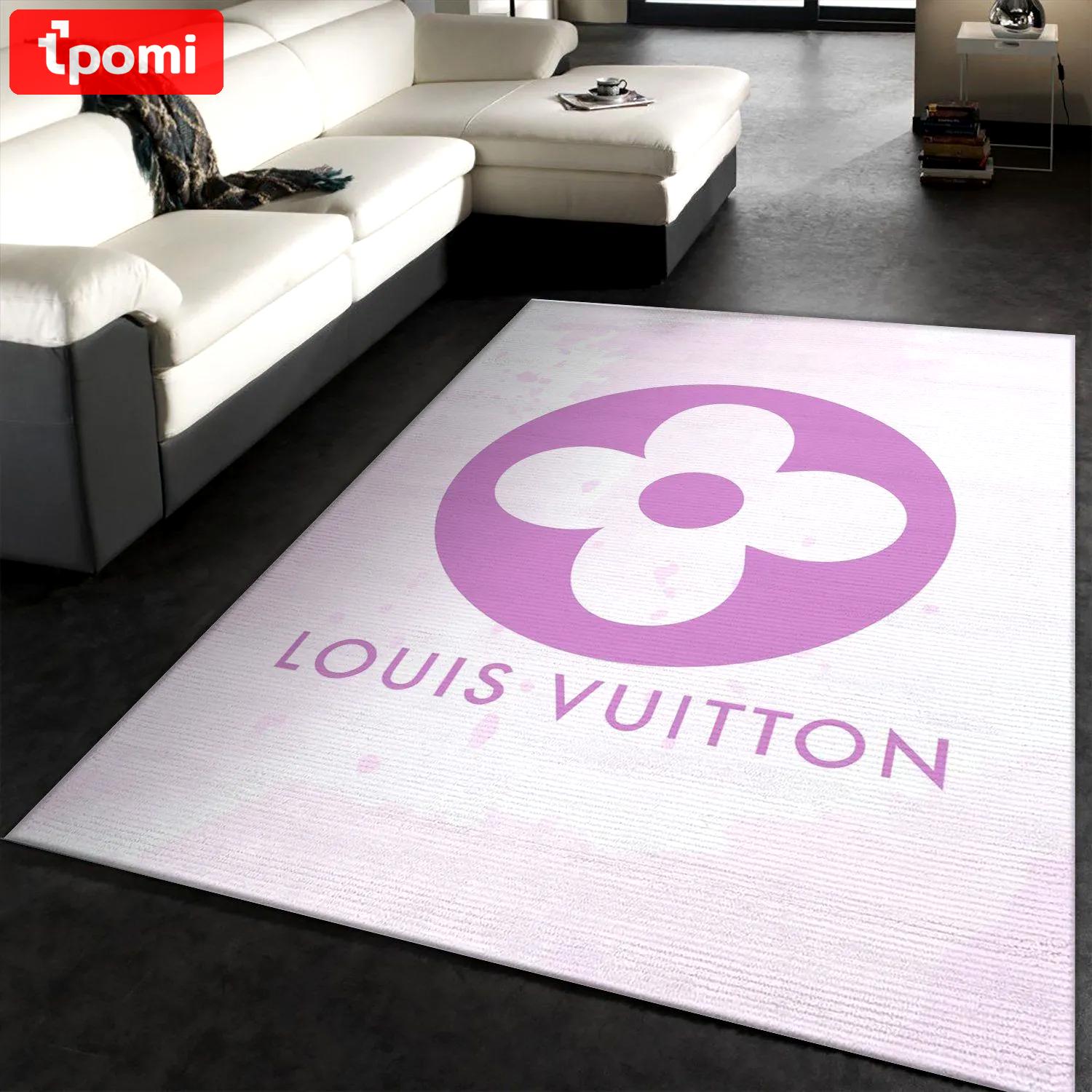 Louis vuitton logo type 158. Upgrade Your Living Room with Luxury Home Decor: Area Carpets, Floor Decor, Door Mats, and Hot Gift Items with style a High-End Fashion Brand Rectangle Rug