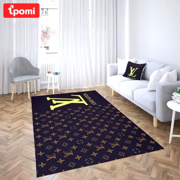 Louis vuitton logo type 668. Upgrade Your Living Room with Luxury Home Decor: Area Carpets, Floor Decor, Door Mats, and Hot Gift Items with style a High-End Fashion Brand Rectangle Rug