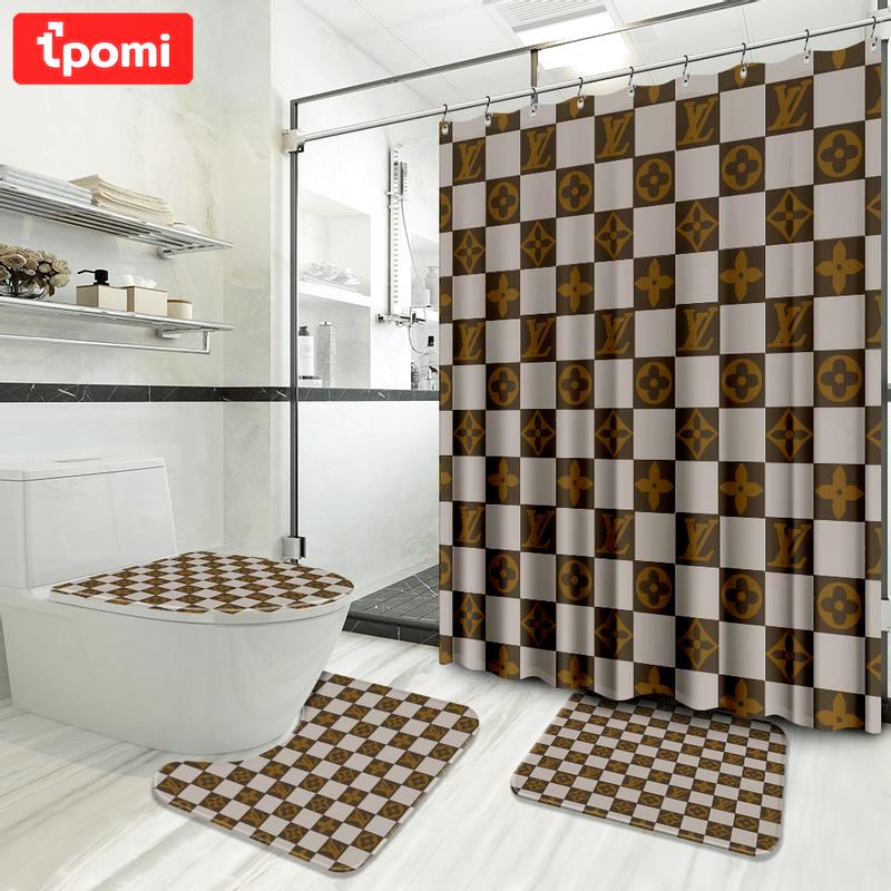 Louis vuitton luxury brand logo premium bathroom set home decor Bathroom Set